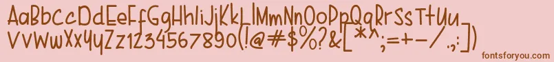 Police Karenina Handwriting – polices brunes sur fond rose
