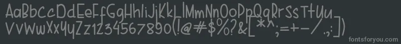 フォントKarenina Handwriting – 黒い背景に灰色の文字