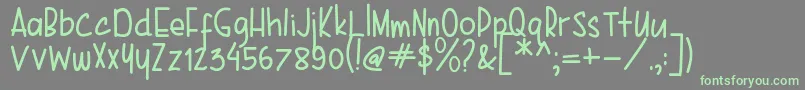 Karenina Handwriting Font – Green Fonts on Gray Background