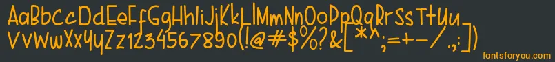 Karenina Handwriting Font – Orange Fonts on Black Background