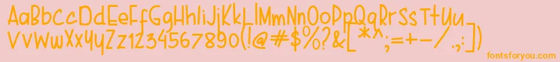 Karenina Handwriting Font – Orange Fonts on Pink Background