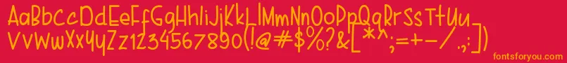 Karenina Handwriting-Schriftart – Orangefarbene Schriften auf rotem Hintergrund