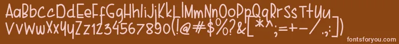 Karenina Handwriting Font – Pink Fonts on Brown Background