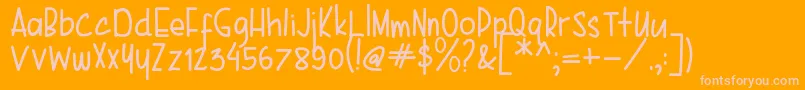 Karenina Handwriting Font – Pink Fonts on Orange Background