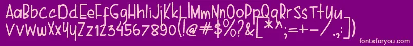 Karenina Handwriting Font – Pink Fonts on Purple Background