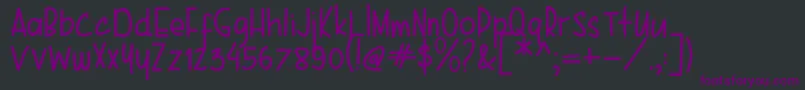 Karenina Handwriting Font – Purple Fonts on Black Background