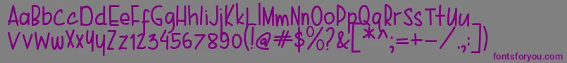 Karenina Handwriting Font – Purple Fonts on Gray Background