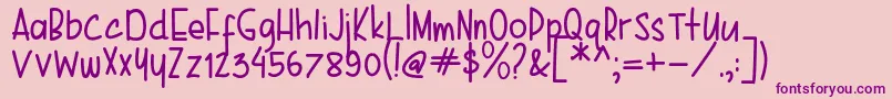 Karenina Handwriting Font – Purple Fonts on Pink Background