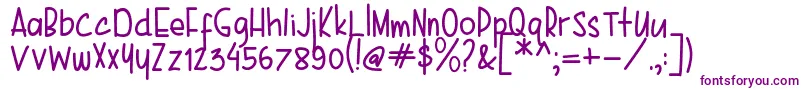 Karenina Handwriting Font – Purple Fonts on White Background