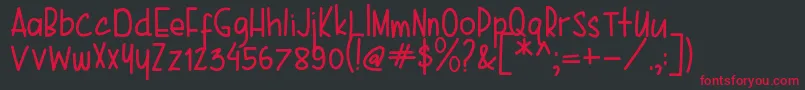 フォントKarenina Handwriting – 黒い背景に赤い文字