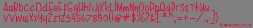 フォントKarenina Handwriting – 赤い文字の灰色の背景