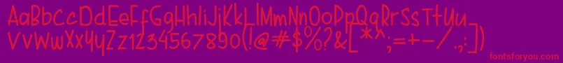 Karenina Handwriting Font – Red Fonts on Purple Background