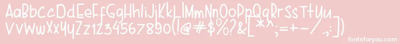 Karenina Handwriting Font – White Fonts on Pink Background