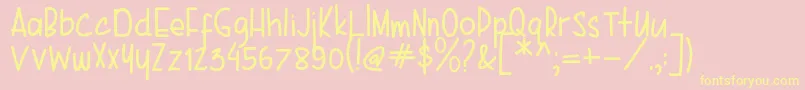 Karenina Handwriting Font – Yellow Fonts on Pink Background