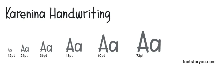 Tamanhos de fonte Karenina Handwriting