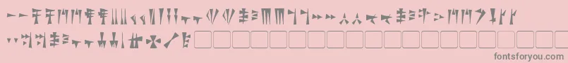 Kargi-Schriftart – Graue Schriften auf rosa Hintergrund