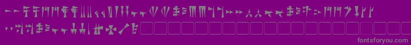 Kargi-Schriftart – Graue Schriften auf violettem Hintergrund