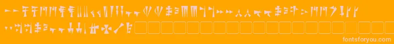 Kargi Font – Pink Fonts on Orange Background