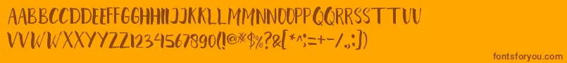 karian Font – Brown Fonts on Orange Background