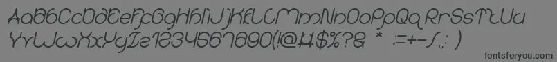 Шрифт karitza Bold Italic – чёрные шрифты на сером фоне