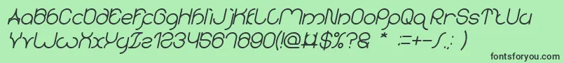 Fonte karitza Bold Italic – fontes pretas em um fundo verde