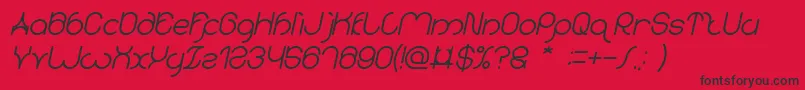 Шрифт karitza Bold Italic – чёрные шрифты на красном фоне