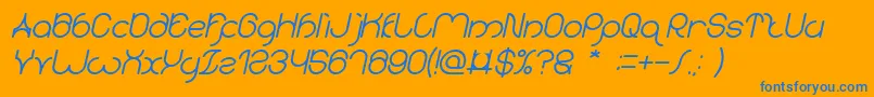 Шрифт karitza Bold Italic – синие шрифты на оранжевом фоне