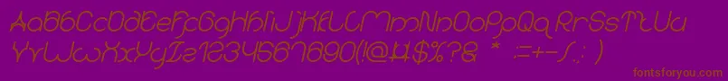 Fonte karitza Bold Italic – fontes marrons em um fundo roxo