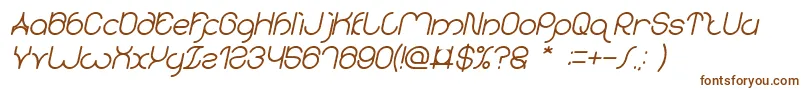 フォントkaritza Bold Italic – 白い背景に茶色のフォント