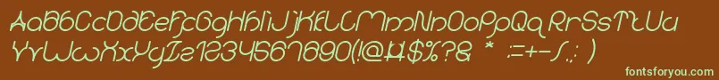 Шрифт karitza Bold Italic – зелёные шрифты на коричневом фоне