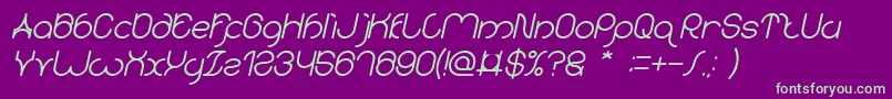 karitza Bold Italic Font – Green Fonts on Purple Background