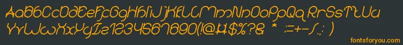 Шрифт karitza Bold Italic – оранжевые шрифты на чёрном фоне