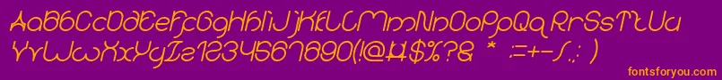 Fonte karitza Bold Italic – fontes laranjas em um fundo violeta