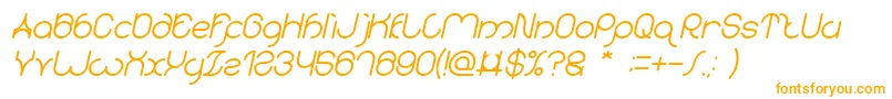 karitza Bold Italic-fontti – oranssit fontit valkoisella taustalla