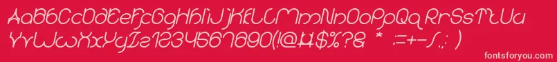 karitza Bold Italic-fontti – vaaleanpunaiset fontit punaisella taustalla