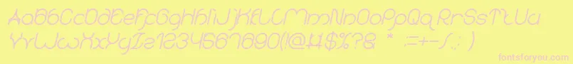 karitza Bold Italic-Schriftart – Rosa Schriften auf gelbem Hintergrund