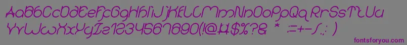 karitza Bold Italic-fontti – violetit fontit harmaalla taustalla