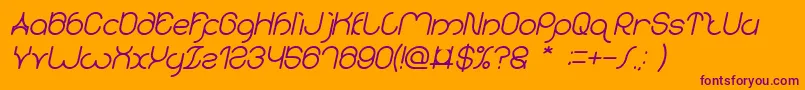 karitza Bold Italic Font – Purple Fonts on Orange Background