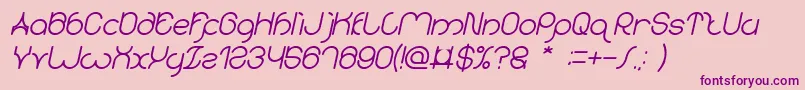 karitza Bold Italic Font – Purple Fonts on Pink Background