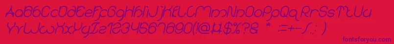 karitza Bold Italic Font – Purple Fonts on Red Background