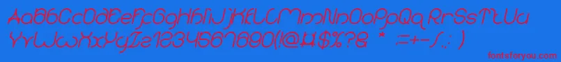 karitza Bold Italic-fontti – punaiset fontit sinisellä taustalla