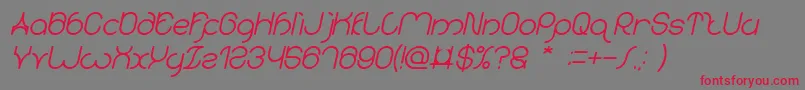 karitza Bold Italic Font – Red Fonts on Gray Background