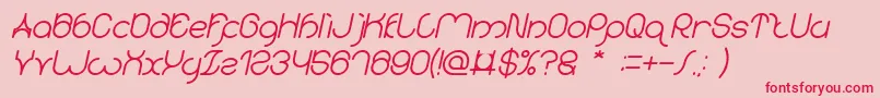 karitza Bold Italic Font – Red Fonts on Pink Background