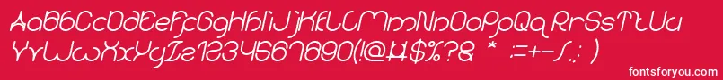 karitza Bold Italic-fontti – valkoiset fontit punaisella taustalla