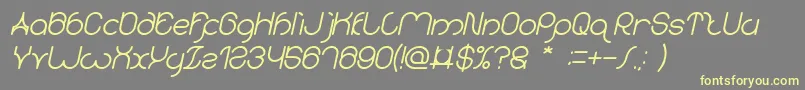 Шрифт karitza Bold Italic – жёлтые шрифты на сером фоне