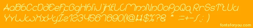 Lisätietoja karitza Bold Italic-fontista karitza Bold Italic-fontti – keltaiset fontit oranssilla taustalla