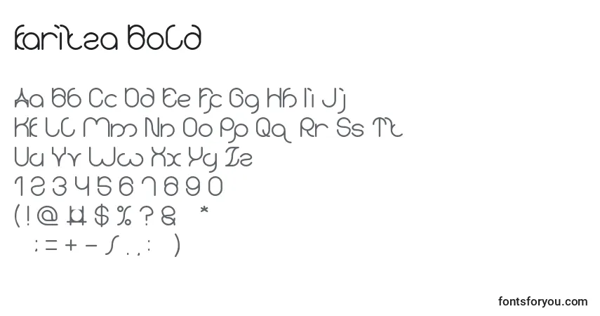 Schriftart Karitza Bold – Alphabet, Zahlen, spezielle Symbole