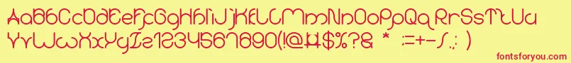 karitza Bold Font – Red Fonts on Yellow Background