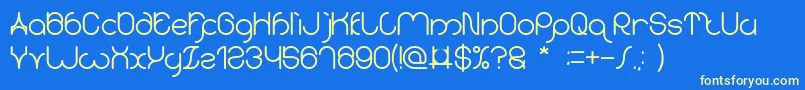 karitza Bold Font – Yellow Fonts on Blue Background