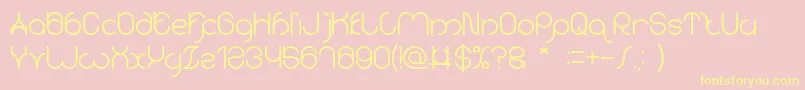 karitza Bold Font – Yellow Fonts on Pink Background